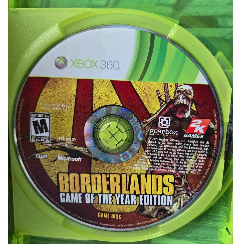 Borderlands Game of the Year GOTY - Xbox‎ 360 - CIB - 2 Discs Manual Poster